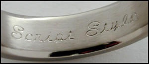 Inside ring engraving: script style