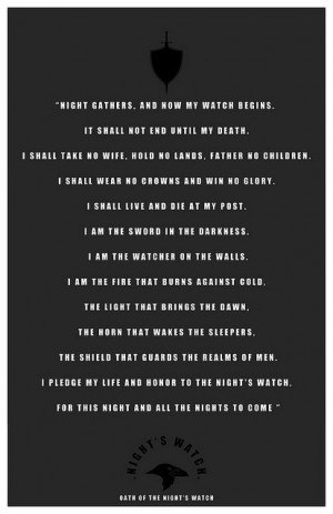 Oath of the Night's Watch - do you dare swear it?