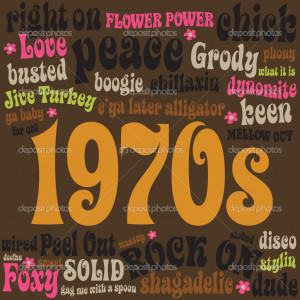 1970s phrases and slangs - Stock Illustration