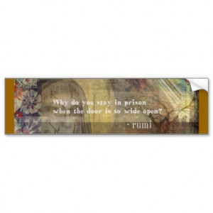 INSPIRATIONAL open door quote by RUMI Car Bumper Sticker