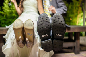 ... wedding! They placed cute sayings on the bottoms of their shoes and