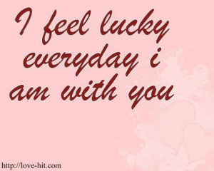 Feeling lucky in love quotes