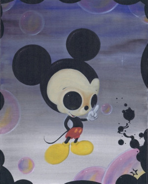 Lowbrow Sugar Fueled Mickey Mouse creepy cute big eye art print