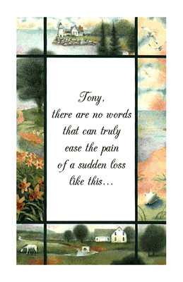printable card: For a Sudden Loss greeting card