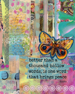 Inspirational Collage Print---Buddha Quote--Wall Art