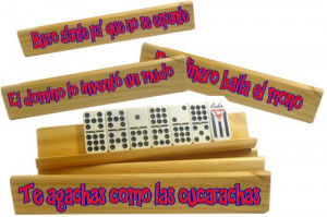 Domino stands, funny with popular Cuban sayings
