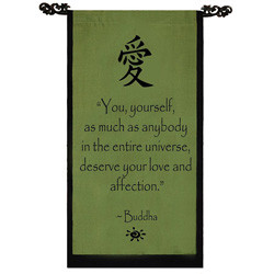 Cotton Love Symbol and Buddha Quote Scroll (Indonesia)