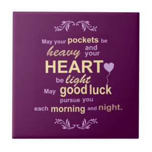 Irish Abundance Happiness and Good Luck Blessing Ceramic Tile