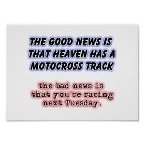 Racing In Heaven Dirt Bike Motocross Poster