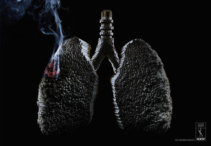 ADESF Smoking Lungs print advertisement