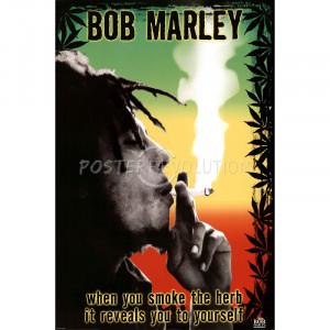 Bob Marley Smoke the Herb Quote Music Poster Print - 24x36