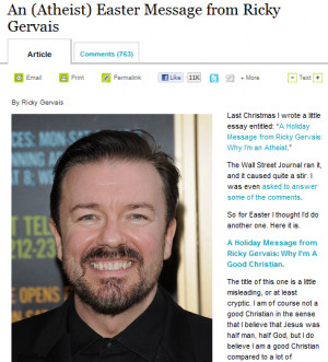 What Ricky Gervais knows about Easter
