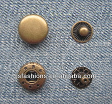 10mm antique brass color brass made 4 part spring snap button press ...