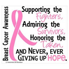 SupportAdmireHonor10 Breast Cancer Wall Art Poster More