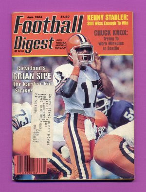 Football Digest January 1984 with Brian Sipe of the Cleveland Browns ...