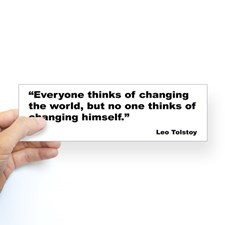 Tolstoy Change Quote Bumper Bumper Sticker