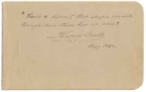 ... Booth Autographed ''Hamlet'' Quote -- Brother of John Wilkes Booth
