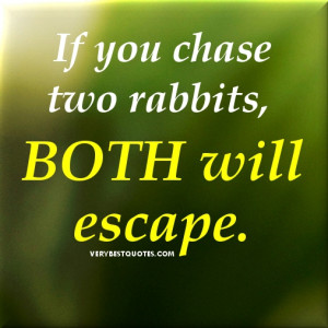 Focus quotes – If you chase two rabbits