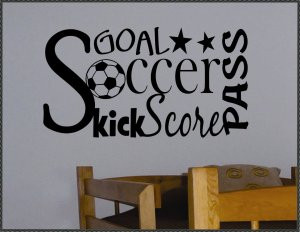 Vinyl Wall Quote Decal Soccer Collage Word Art