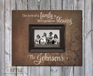 Frame with Family Name & Quote, Family Picture Frame, Personalized ...