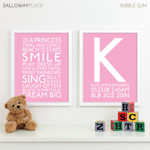 Baby Girl Quotes For Nursery Baby girl nursery art print