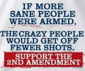 If more sane people were armed, the crazy people would get off fewer ...