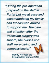 Since 1986, the Porter Transplant Center has worked with living kidney ...