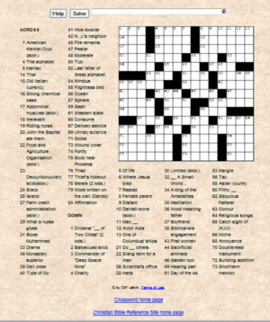 Bible Crossword Puzzle