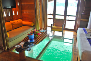 Bora Bora Glass Floor Hotel Rooms