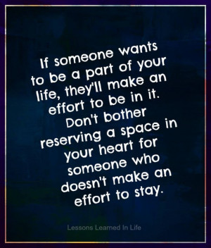 If someone wants to be a part of your life