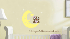 download this Owl Baby Nursery Wall Decal Saying Quote Moon Quotes ...