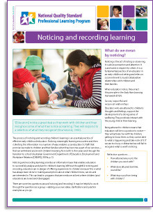 NQS PLP e-Newsletter No. 55 2013 - Noticing and recording learning NQS