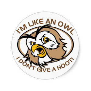 Im Like An Owl I Dont Give A Hoot Funny Saying Sticker