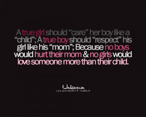 true girl should care her boy like a child a true boy should respect ...