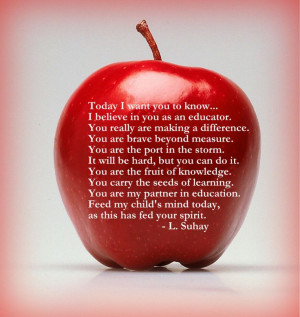 Apple for teacher. Please send to your school today to boost morale.