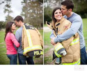 Firefighter wedding engagement pictures