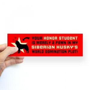 SIBERIAN HUSKY World Domination Sticker