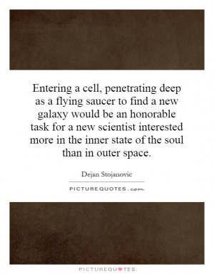 Entering a cell, penetrating deep as a flying saucer to find a new ...
