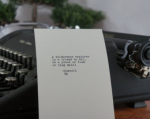 Pixar Quote, Up Quote (Russell Quote) Typed on Typewriter - 4x6 White ...