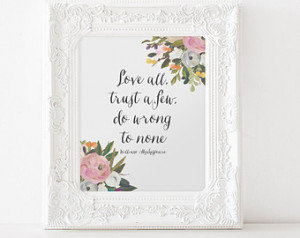 ... Printable - William Shakespeare Printable - shakespeare print - quote