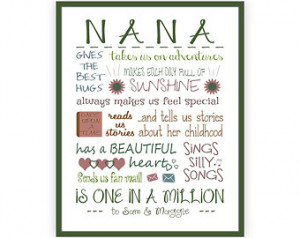 Mother's Day Gift for Grandma, Nana Gift, personalized grandma present ...