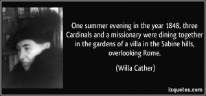 the year 1848, three Cardinals and a missionary were dining together ...