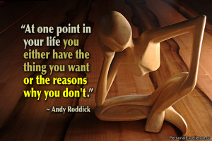 ... the thing you want or the reasons why you don’t.” ~ Andy Roddick