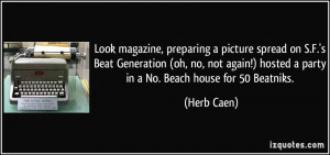 Look magazine, preparing a picture spread on S.F.'s Beat Generation ...