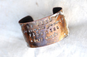 Handcrafted Jewelry - 'BE KIND' Quote Cuff - Poets & Madmen Enamel ...