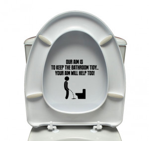 Funny Toilet Sticker Keep Bathroom Tidy Aim Bathroom Sticker Funny ...