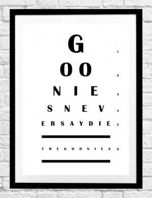 The Goonies 'Goonies Never Say Die' Movie Quote- Minimalist Poster ...