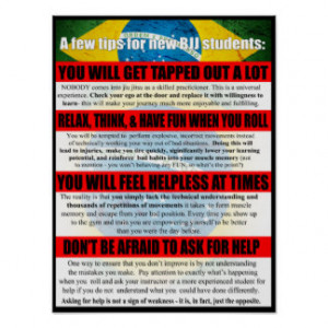 Tips for BJJ Beginners Gym Poster