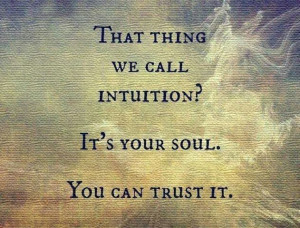 Intuition is your soul.. interesting thought