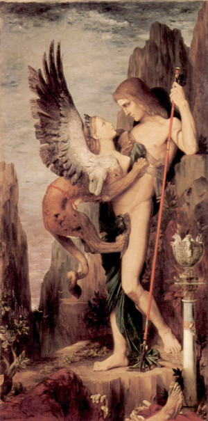 ... and the Sphinx. Painting by Gustave Moreau, 1864. Public domain